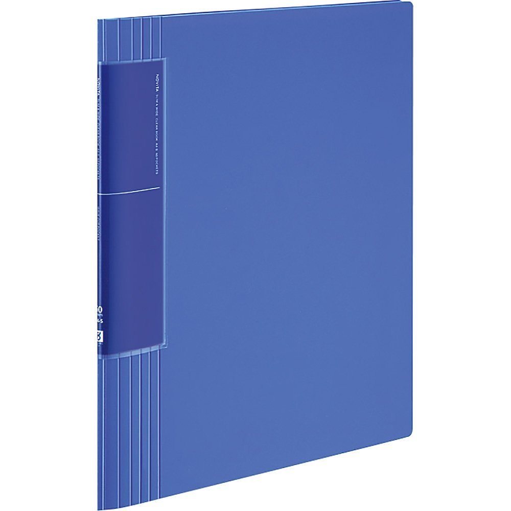 （まとめ買い）クリヤーブック ノビータ ウェーブカット 固定 A4縦 60ポケット 青 ラ-TN585B [x3]