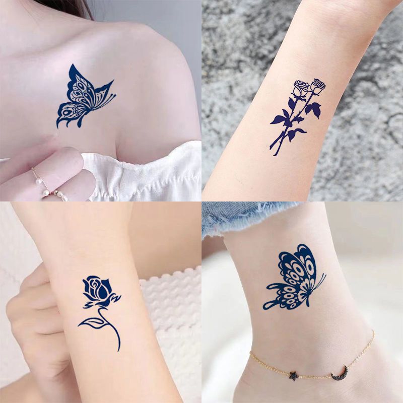 【1つ買うと20つ無料】タトゥーシール 20枚セット 韓国 ステッカー お得セット かわいい 英文字 花柄 桜 ステッカー かわいい 鹿 花 蝶 ボディーシール タトゥーシール 文字 蝶々 防水