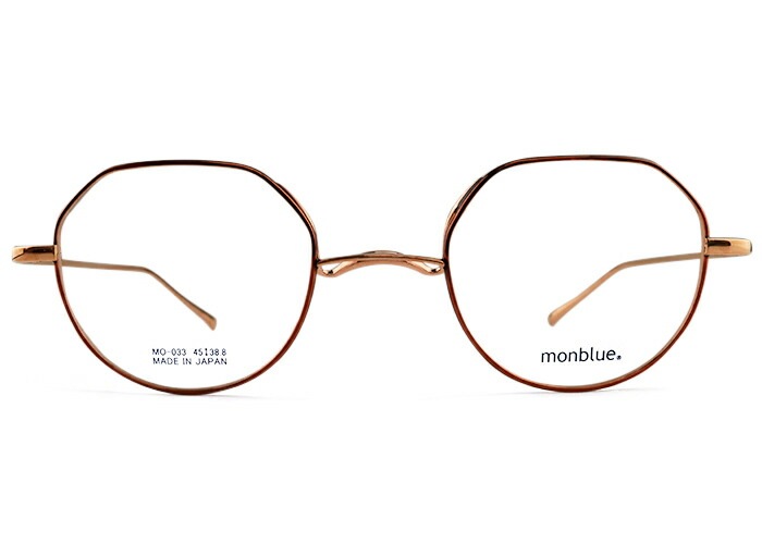 モンブルー monblue mo-033 日本製 一山 鼻パッドなし メンズ レディース ボストン クラウンパント おしゃれ お洒落 オシャレ チタン フルリム メガネ めがね 眼鏡