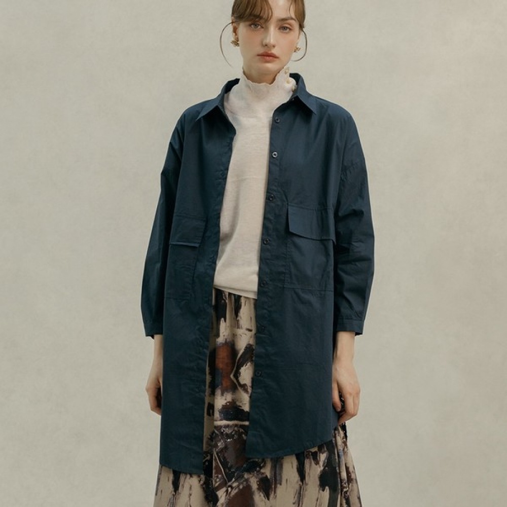 【マックスカルティッジョ】バックポイントリーフレースロングシャツ