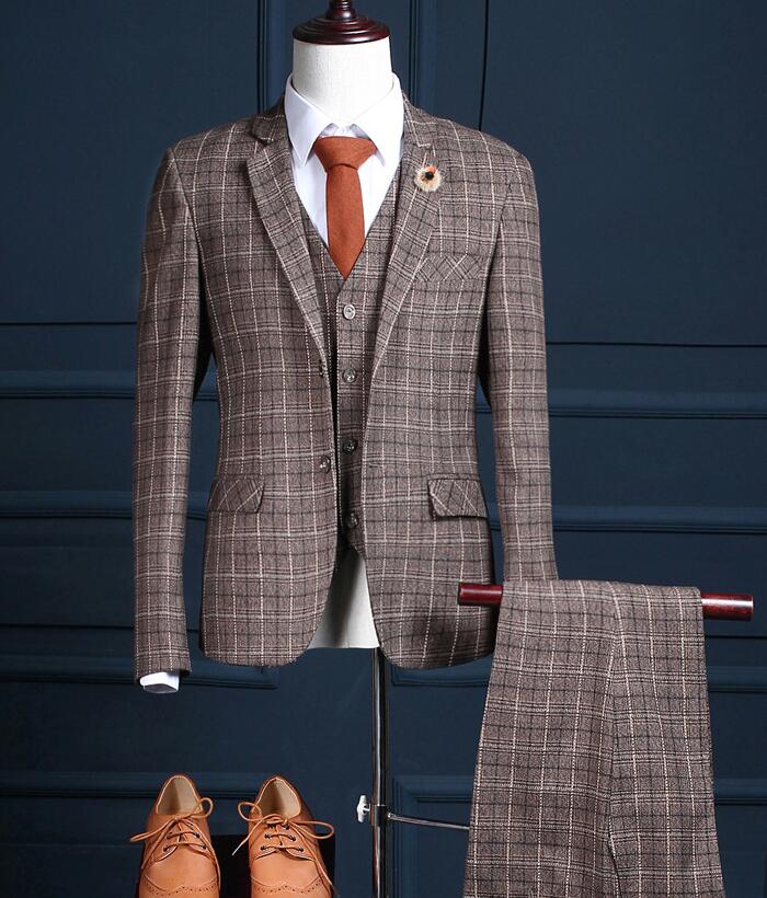 メンズスーツ スリーピース 高級感 タキシード 二つボタン チェック柄 長袖 細身 礼服 紳士服 冠婚葬祭 オフィス ビジネス セレモニー フォーマル カジュアル おしゃれ 結婚式 二次会 通勤就活面