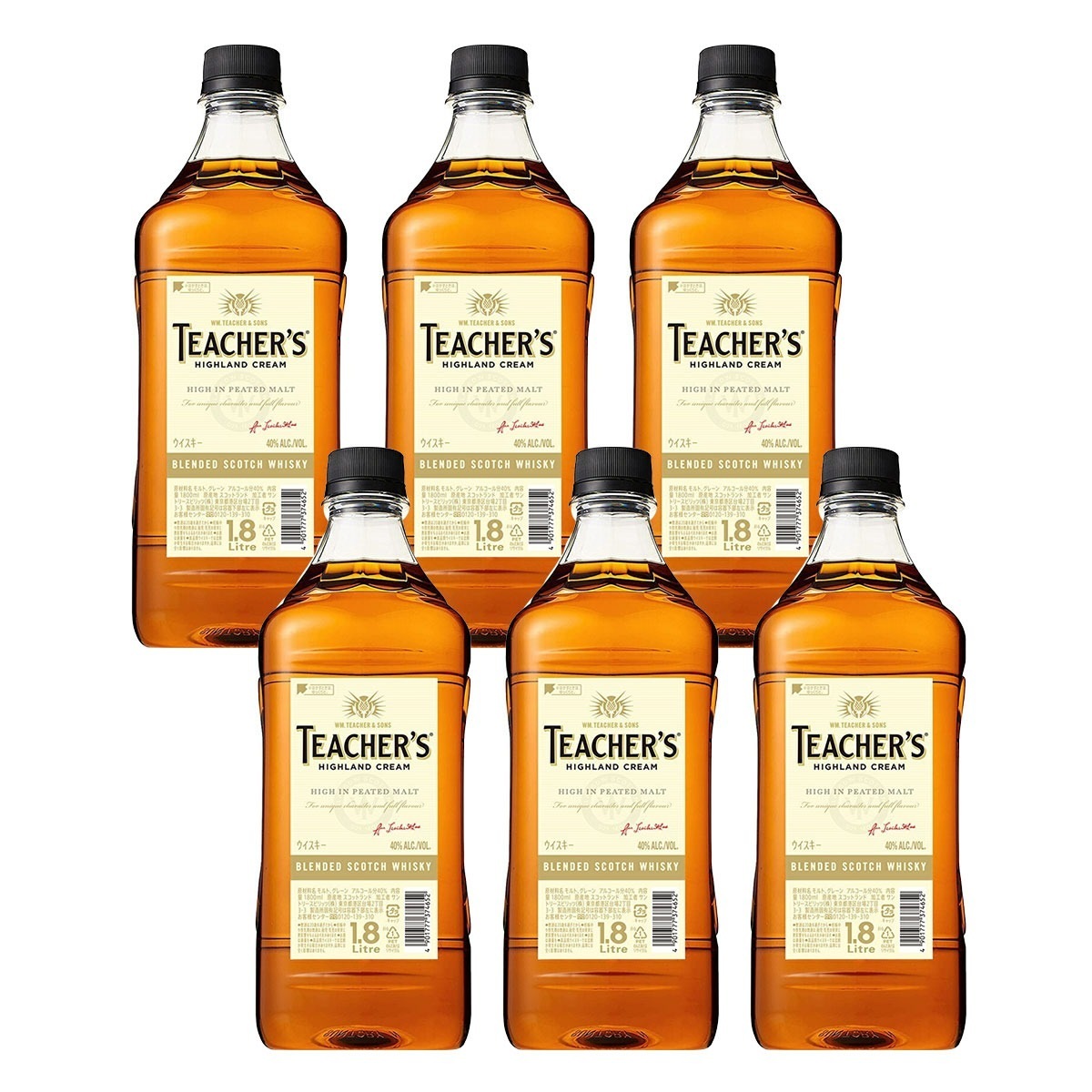 スコッチウィスキー ティーチャーズ ハイランドクリーム 40度 1800ml 1.8L×6本