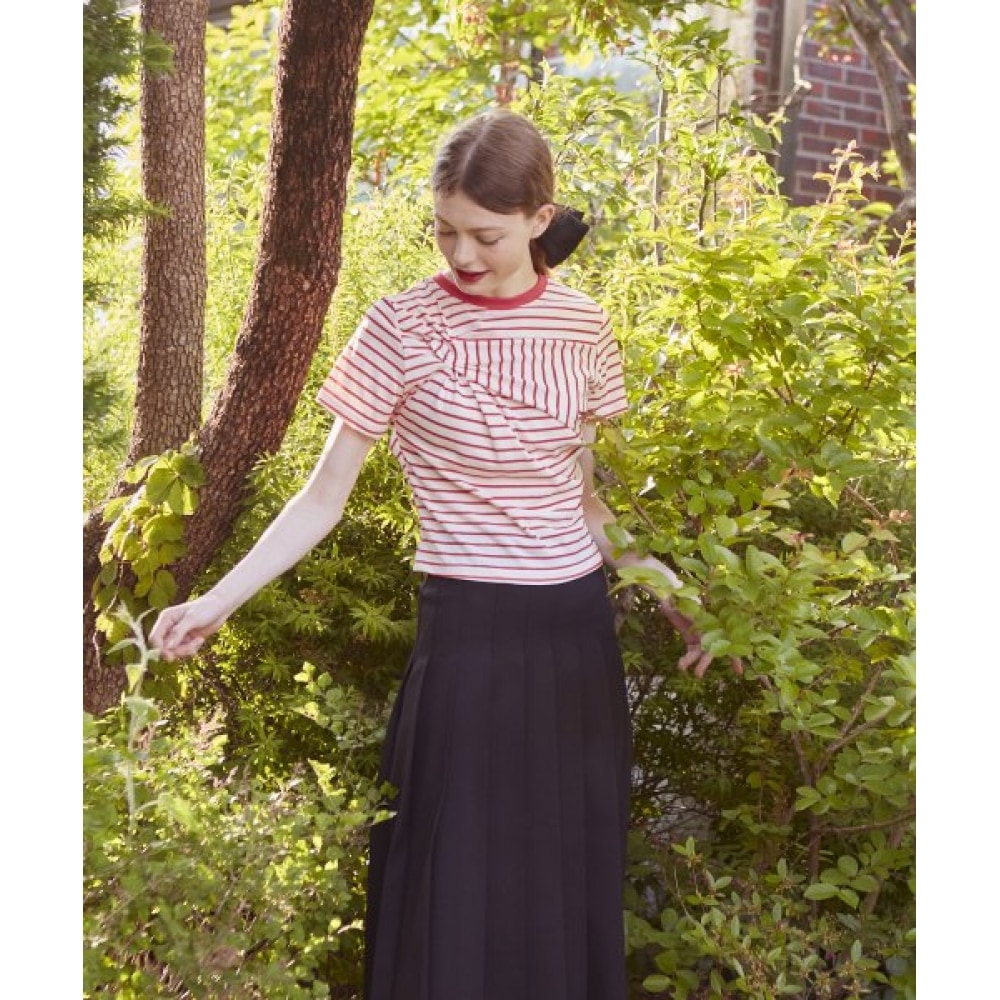 バイタルサインツイストストライプ Tシャツ (レッド)