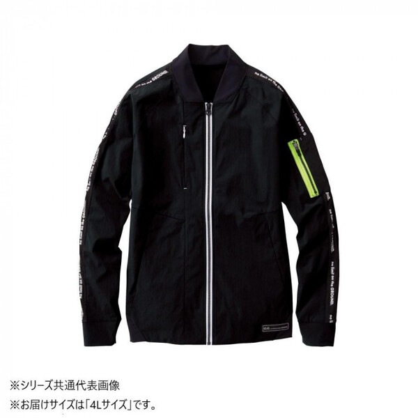 0388-00 長袖ブルゾン 4Lサイズ ブラック(4)