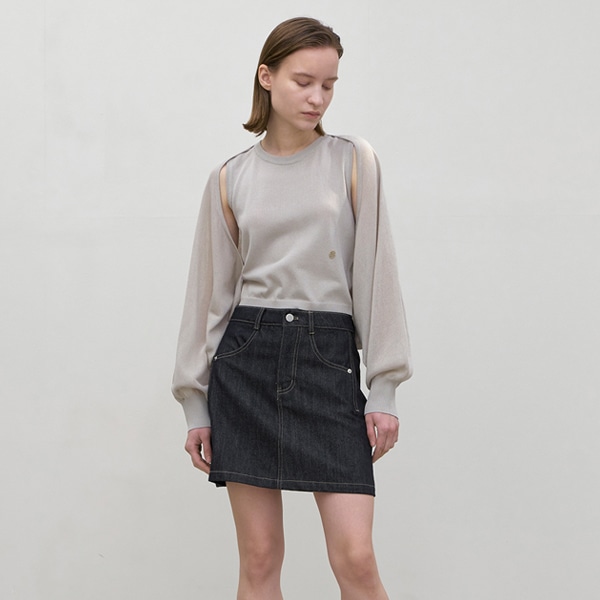 (SK-4936)ESSENTIAL THEY LAW DENIM MINI SKIRT