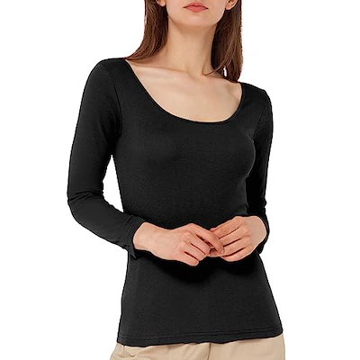 他サイト： [グンゼ] インナー Tuche トゥシェ INTIMATE 着るコスメ 綿100% 8分袖 TC4046 レディース ブラック Mの商品画像