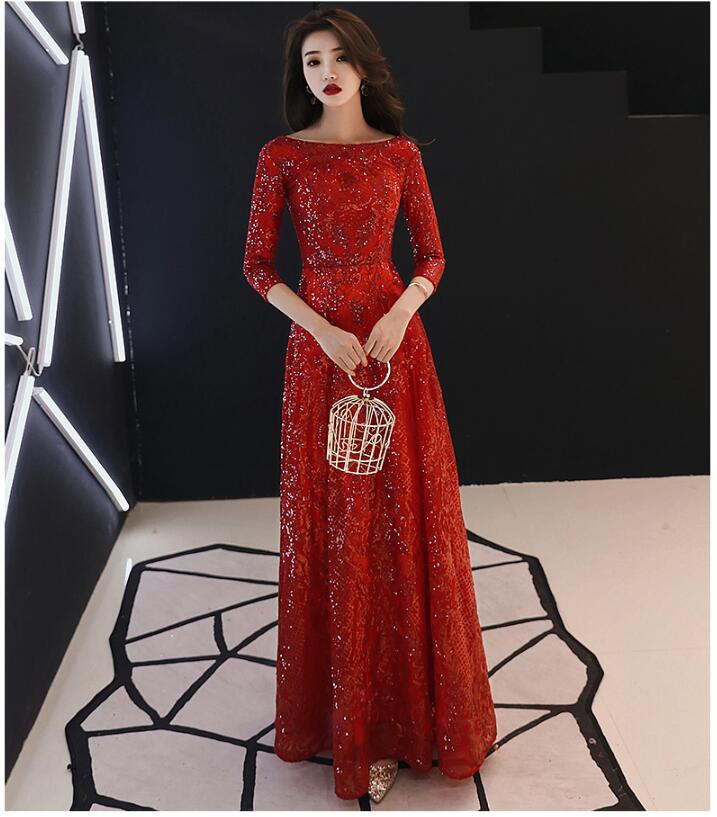 イブニングドレス 大人 ピアノ 発表会 袖あり スパンコール キラキラドレス 大きいサイズ 着痩せ フォーマル パーティードレス ロングドレス 発表会ドレス 演奏会ドレス 結婚式ドレス 二次会ドレス