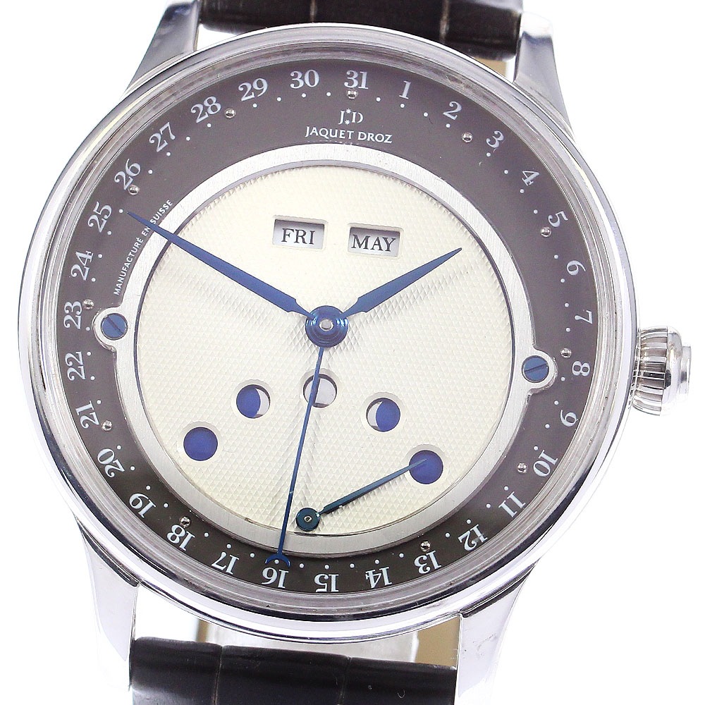 ジャケドロー JAQUET DROZ J012624203 ルナ レトログラード K18WG ムーンフェイズ 自動巻き メンズ 良品 _753482【中古】