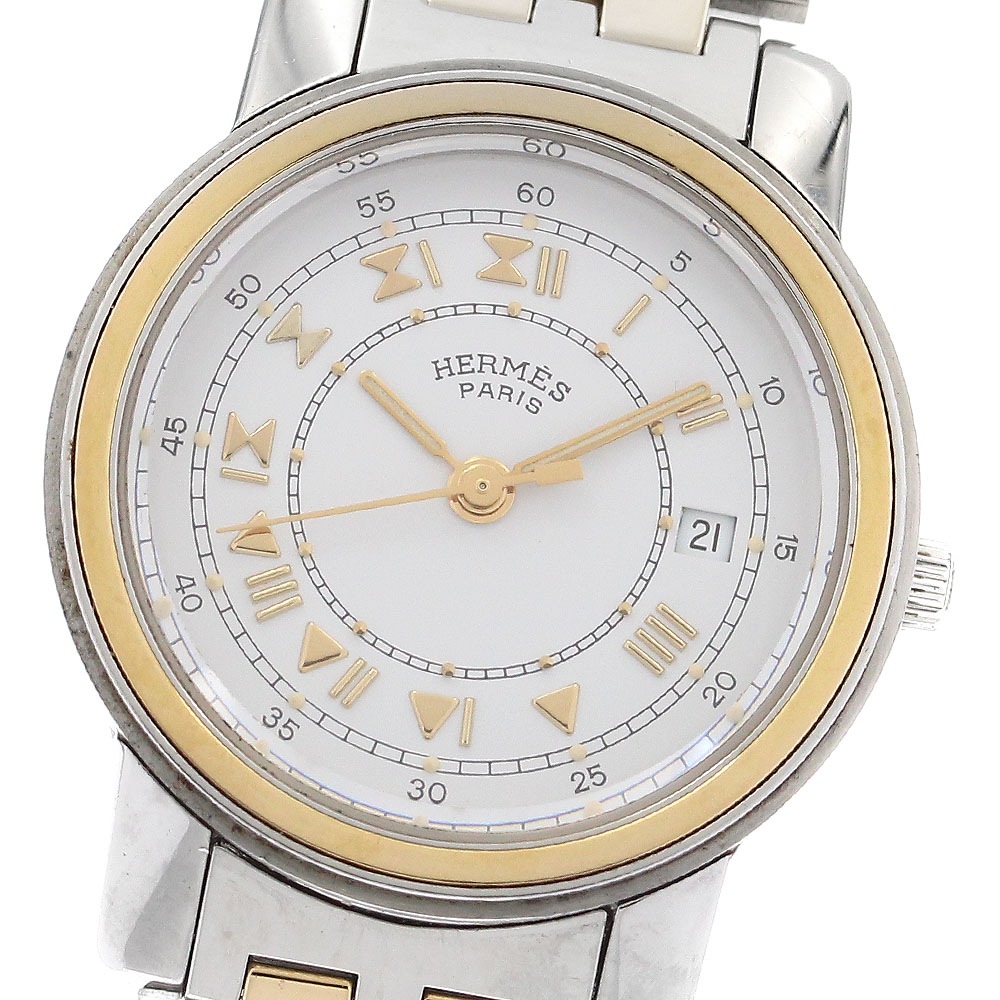 エルメス HERMES キャリック デイト クォーツ レディース _896823【中古】