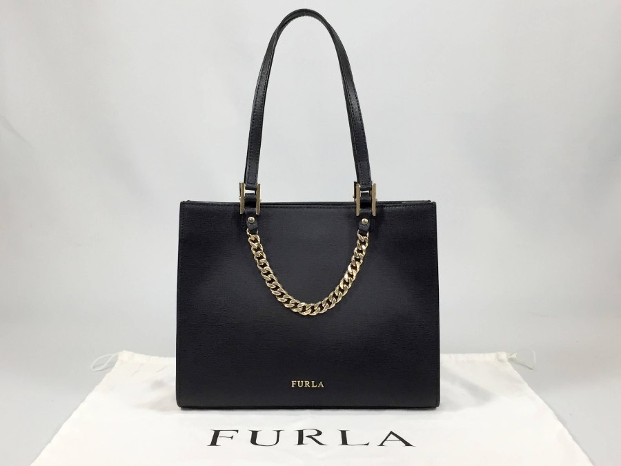 マギー トートバッグ チェーン トートバッグ ブラック 中古品