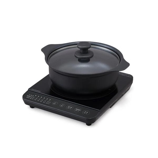 アイリスオーヤマ IHコンロ鍋セット 1400W ブラック IHKP-T39124-B IHコンロ 鍋セット IHコンロ鍋 IH 鍋 IHコンロ IH調理器 鍋 温度調理鍋 低温調理鍋 煮込み