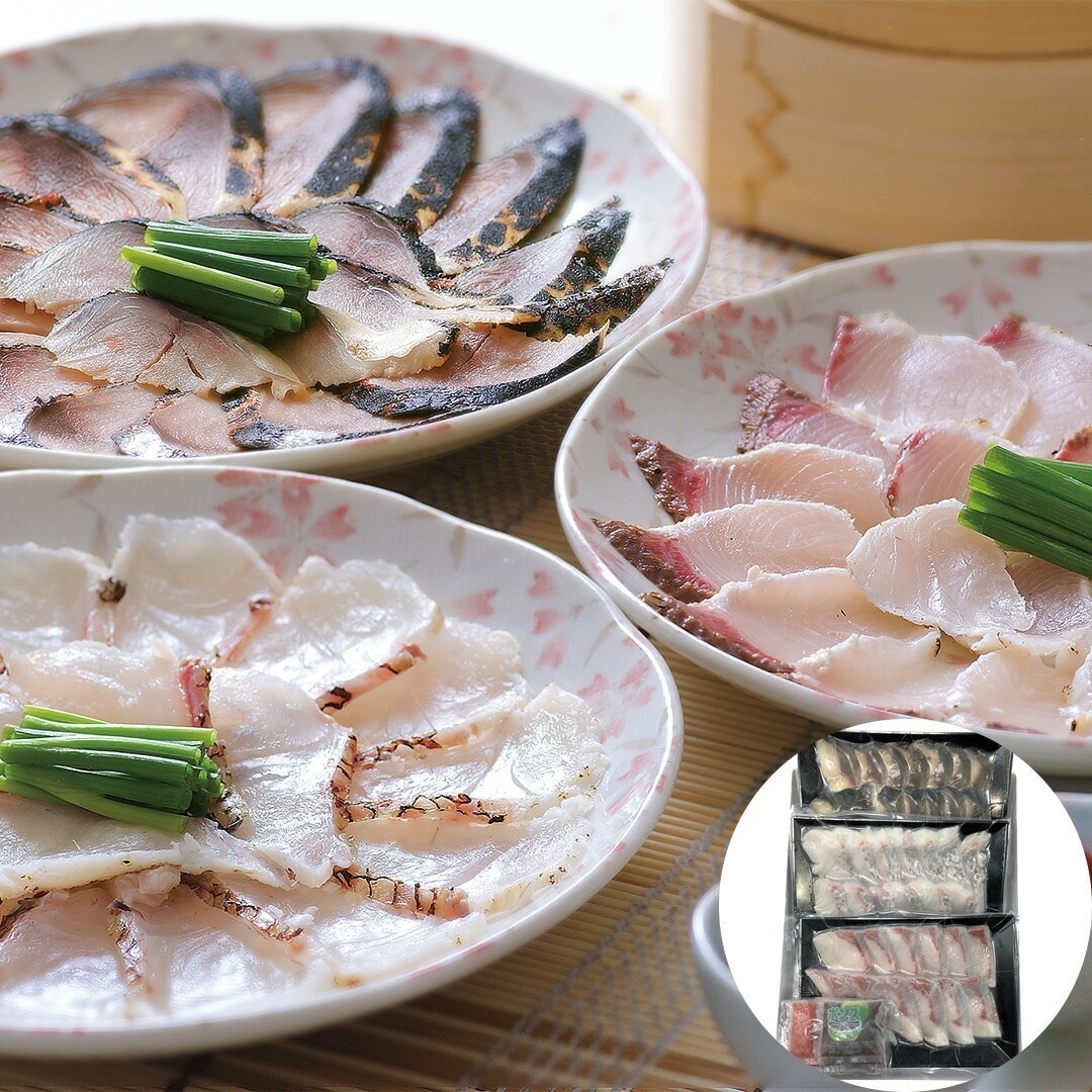 大分 「豊後絆屋」 九州海鮮たたきセット 真鯛たたき120g かんぱちたたき120g しめ鯖たたき120g ポン酢15g3袋 もみじおろし3g3袋 【産直メーカー直送品】