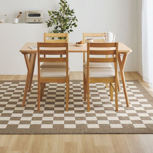 【メーカー直送品】萩原 ダイニングラグ モニカ 約180×220cm ベージュ