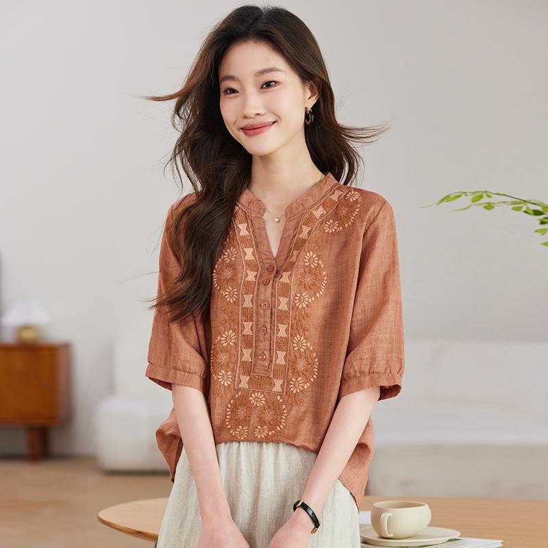 レディース トップス ファッション 上品 オフィス カジュアル 婦人服 おしゃれ 半袖 シフォン シャツ 夏 小さめ 体型カバー Pu シャツ 5,977円