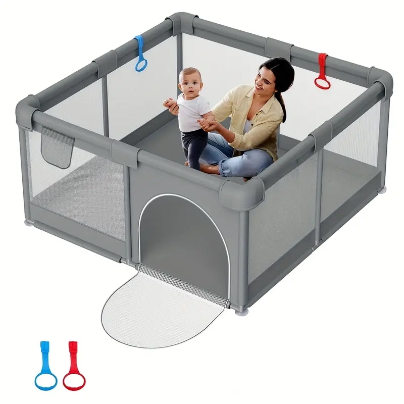 ベビープレイピン 119.89*119.89*66.04cm 保護的な安全バリア丈夫で耐久性のあるプレイプールフルインフント娯楽プレイグラウンド無料マムハンズ独立したプレイ強力な安全保護付きジッパード