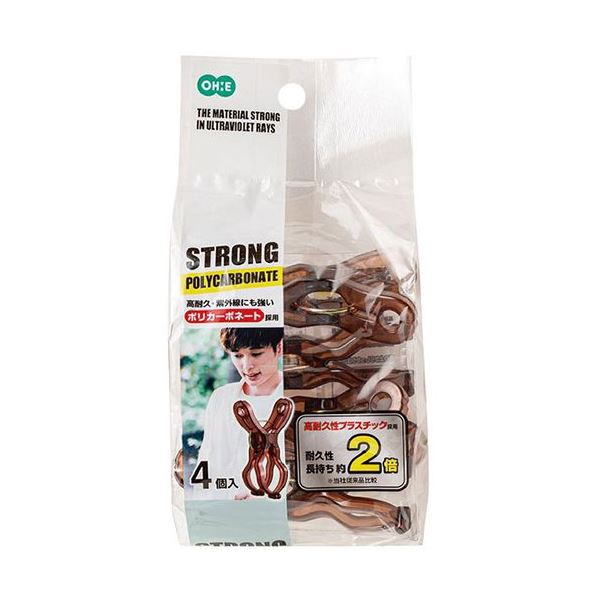 [10セット] オーエ ストロング竿ピンチ4P BR 83545X10