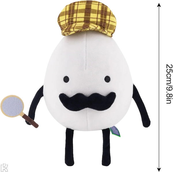 卵型ぬいぐるみ 帽子付き2点 Qoo10] 探偵たまごぬいぐるみ 漫画の帽子探偵の形