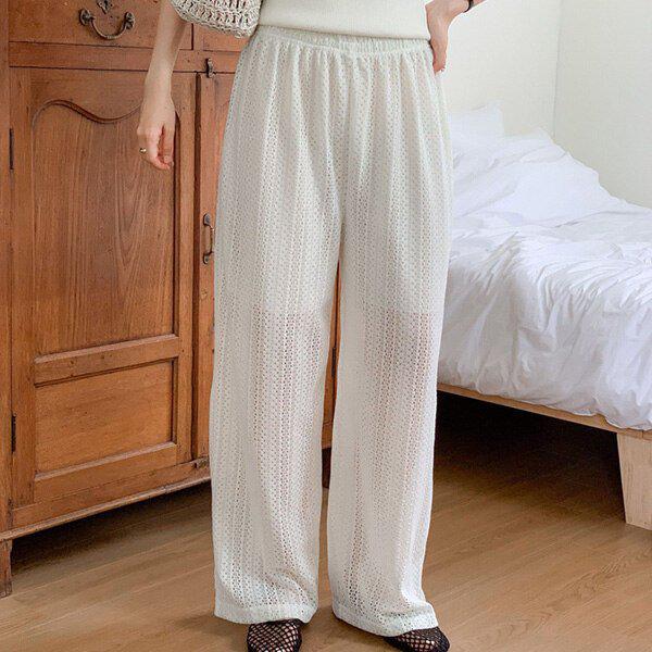 (PT)レースニットレイヤードパンツ 夏 女性