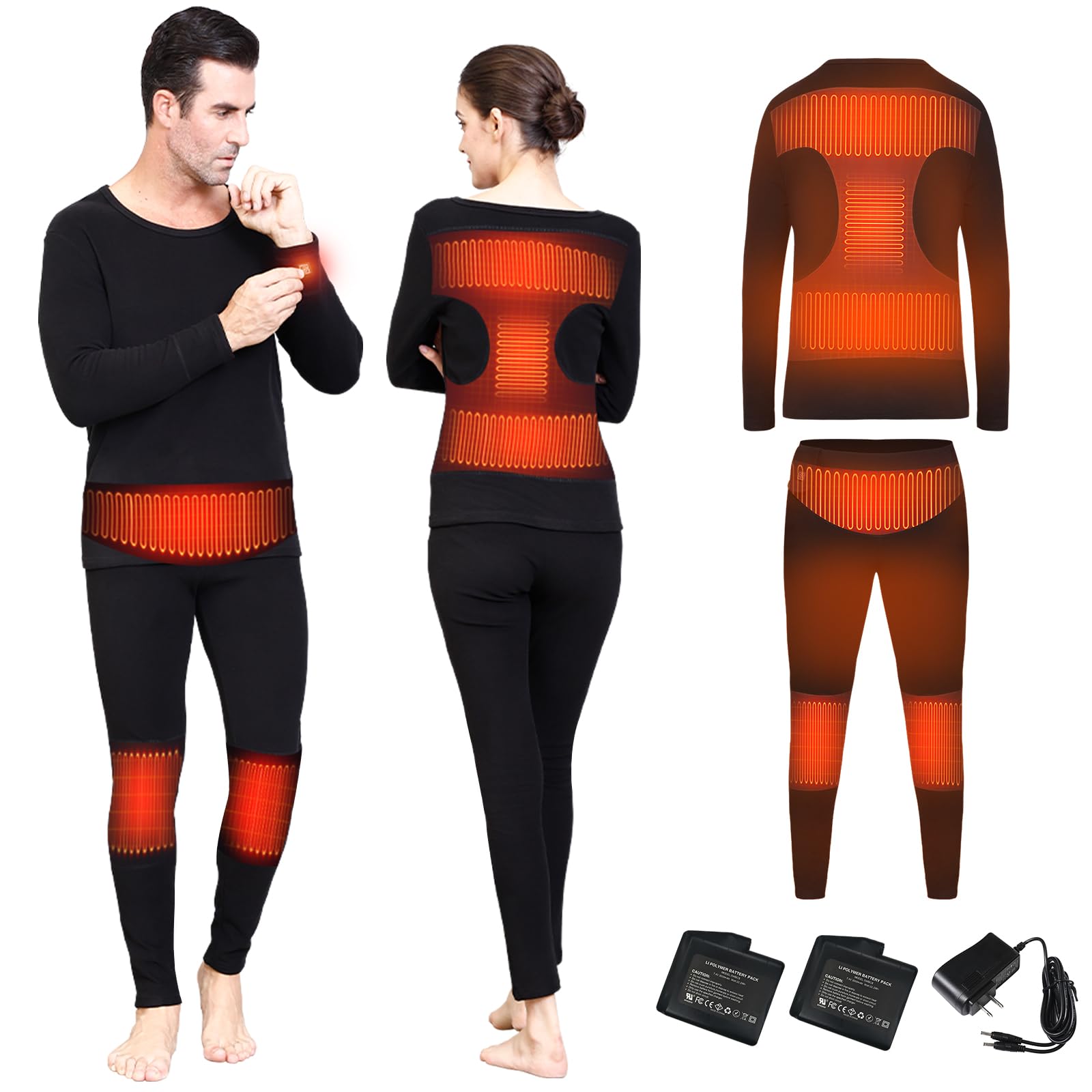 [J JINPEI] 電熱インナー セット【日本製ヒーター】 電熱服 暖房服 電熱パンツ 上 下 着 バイクインナー バイクウェア 電熱 パンツ 防寒着 暖房服 ヒートテック レディース メンズ あっ