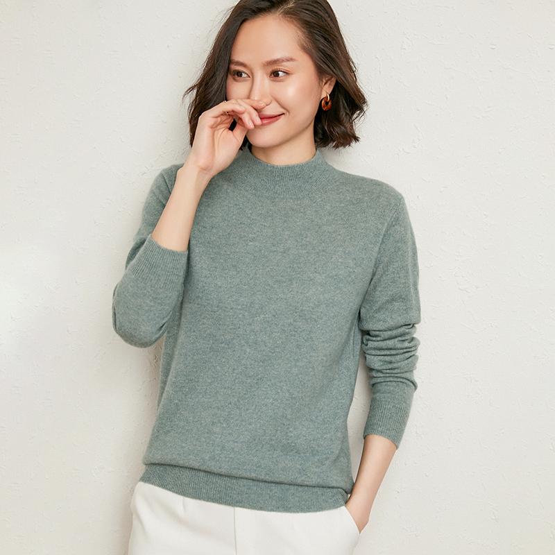 ファッション 服 オシャレ カワイイ シンプル 大カワイイ サイズ 婦服 ハーフ タートルネックセーター スリムフィット 厚手 ニット セーター 秋 アウター