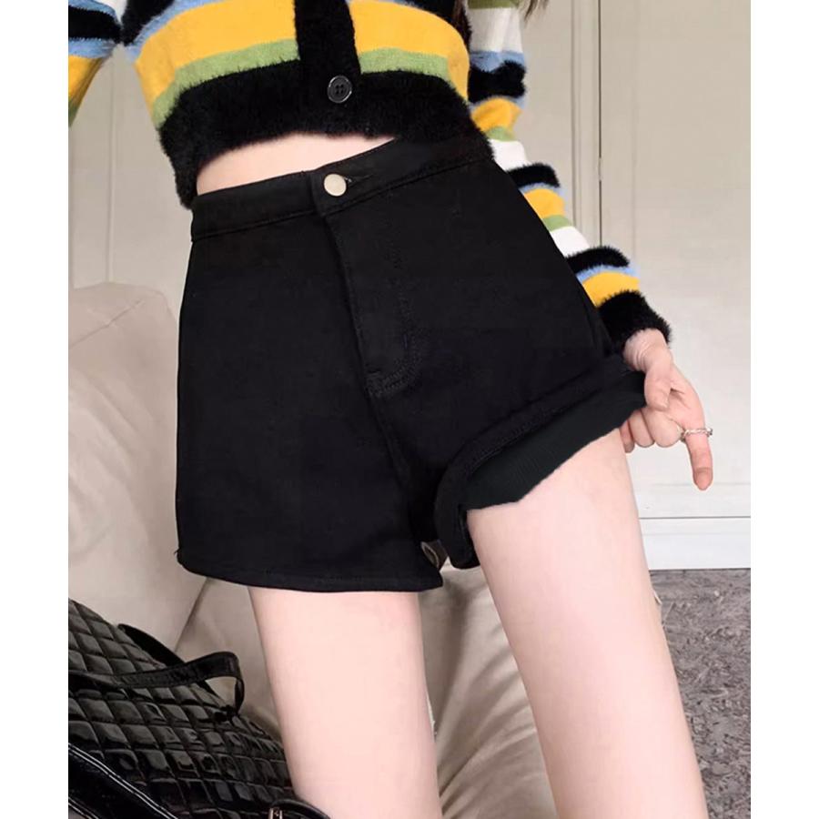 裏起毛 デニムショートパンツ レディース【ネコポス投函】