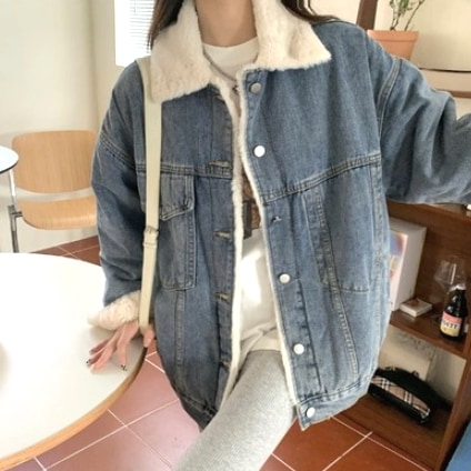 ジャケット ジージャン 韓国流行 韓国ファッション ブルー ボタン付き 冬新作入荷 秋冬 超安値