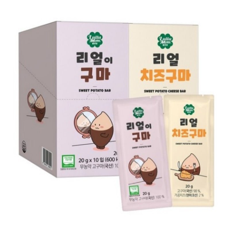 ルルマム_リアルイグマ＋リアルチーズグマ セット（各10本入） / さつまいもスイーツ 無添加 やわらか食感 韓国産さつまいも100％ 自然派おやつ 子どもにも安心