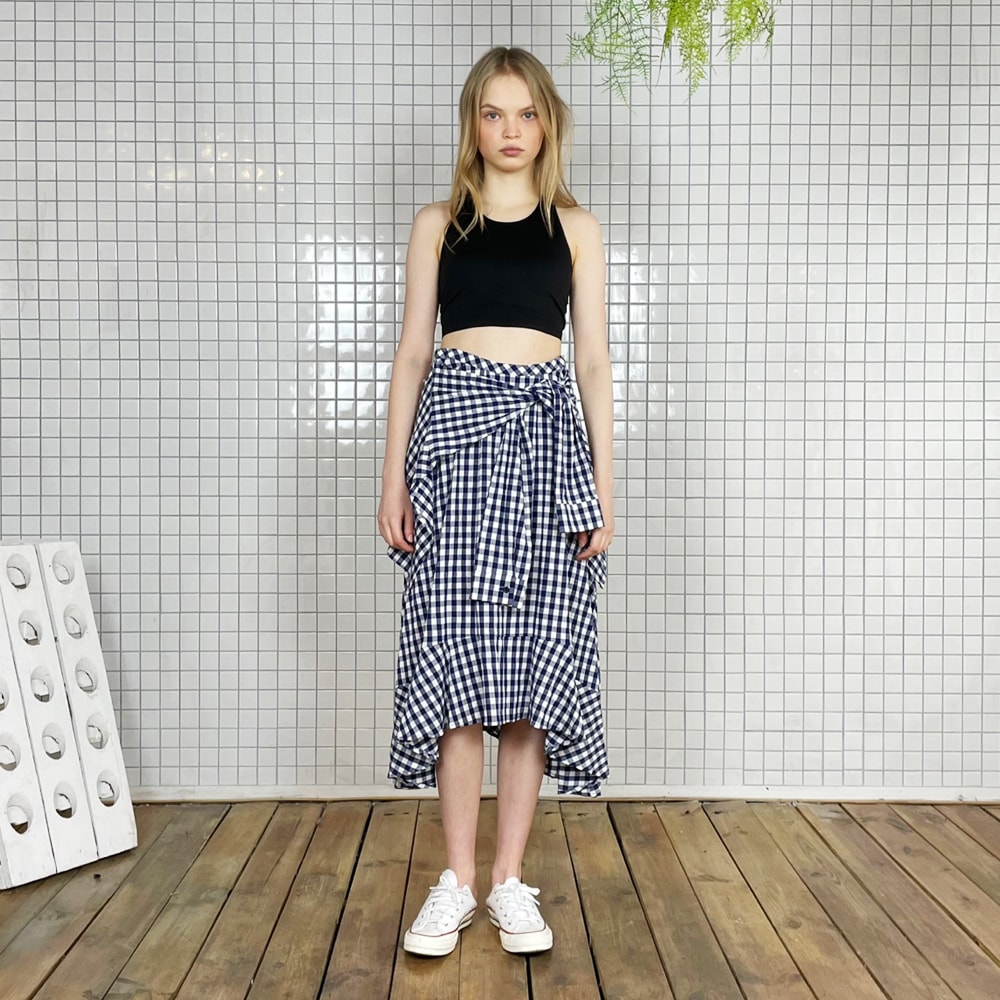 Natales Tie Asymmetric Skirts (Blue) 14,454円