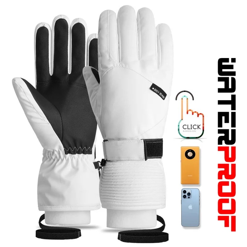 男性用と女性用のスキーグローブ,防風性,滑り止めフリース,スノーボード用,スノーモービル,サイクリング用