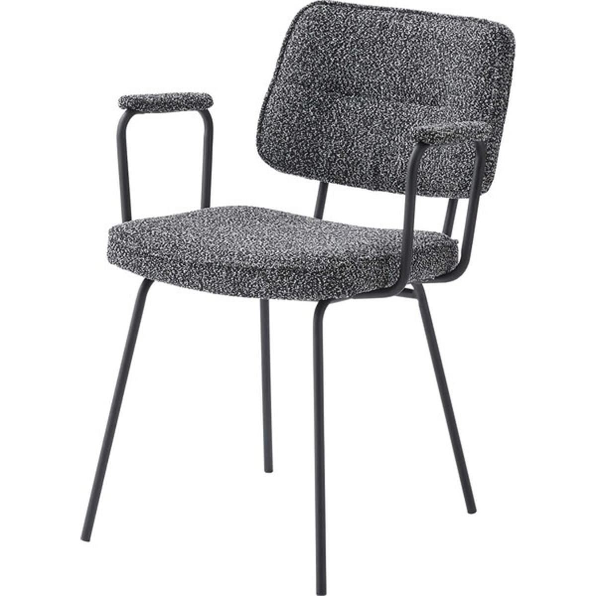 ダイニングチェア PC-183DGY アームチェア 肘掛けあり 肘つき 肘あり アームレスト スチール ブークレ ブークレ生地 おしゃれ シンプル モダン スタイリッシュ インダストリアル グレー ダ