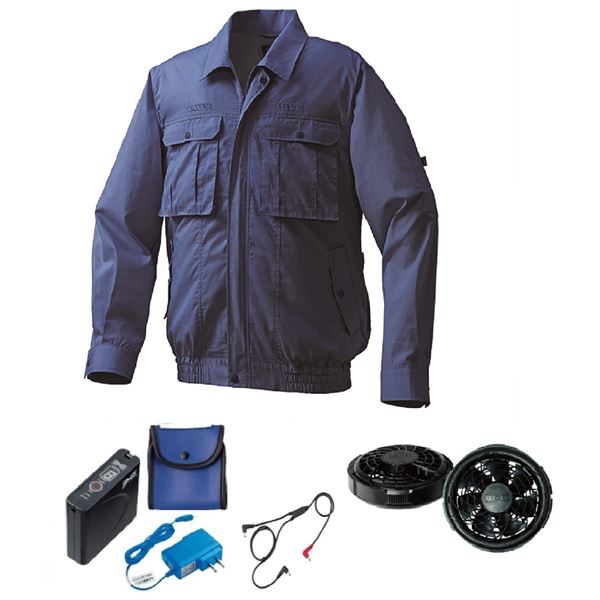 KU92100 空調服 R 綿・ポリ混紡 フルハーネス仕様 FAN2300B・RD9261・LISUPER1セット ネイビー 4L 24,740円