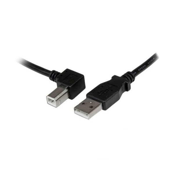 （まとめ） StarTech.com USB2.0ケーブル 2m Type A（オス）-B（オス）L型左向き ブラック USBAB2ML1本 [x3セット]