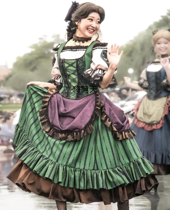 ディズニー ザヴィランズハロウィーンinto the frenzy ガストンガールズダンサー衣装リボン(緑×紫) コスプレ衣装 21,893円