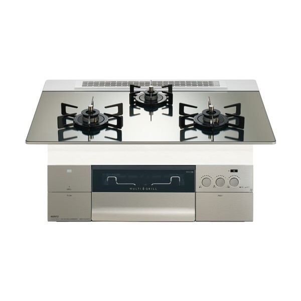 N3S23PWASKSTEC-LP プラチナシルバーガラストップ プログレ ビルトインガスコンロ (プロパンガス用・3口・幅75cm)