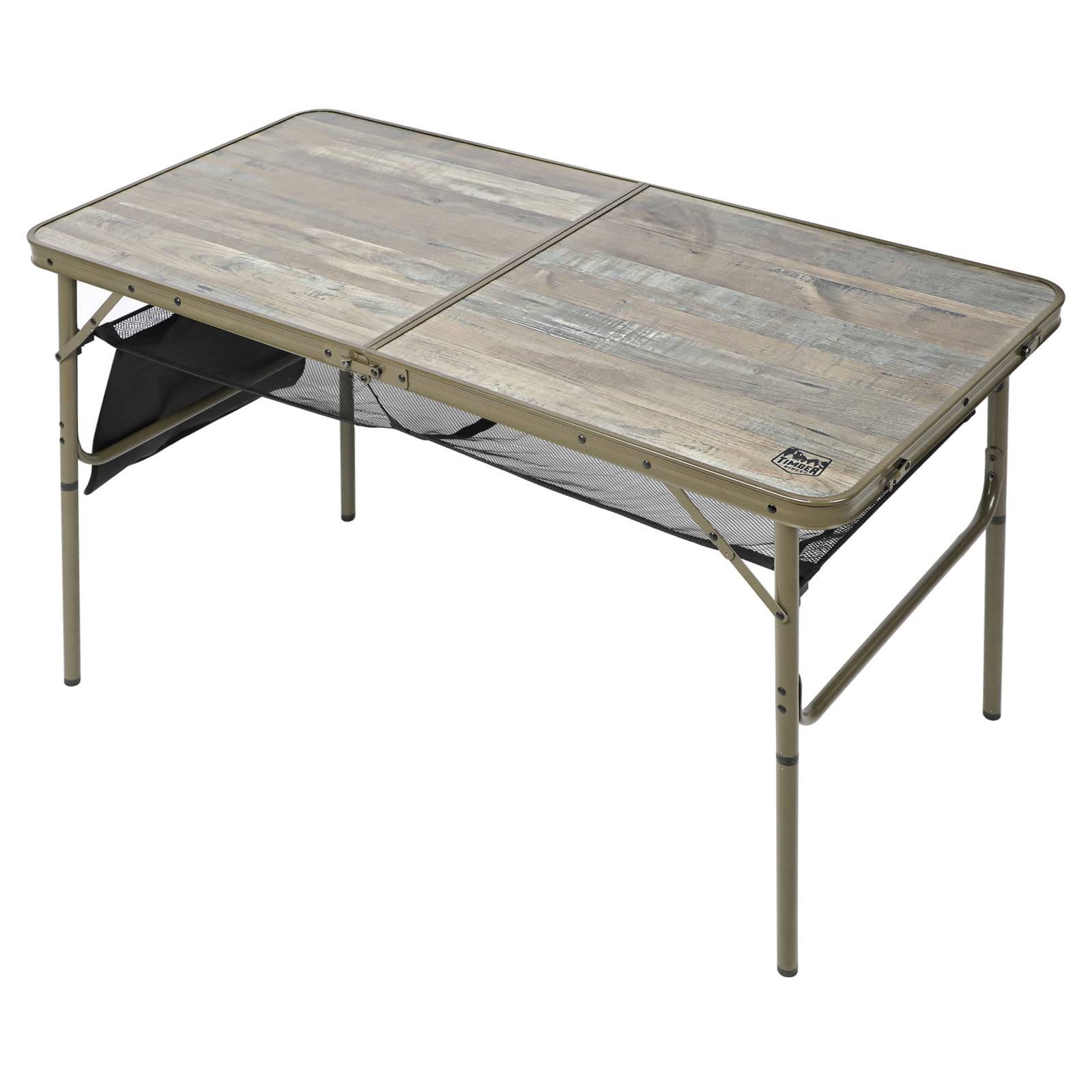 TIMBER RIDGE テーブル アウトドア 折りたたみテーブル 高さ2段階調整可能 120X60cm キャンプ用 ピクニック レジャー アルミ製 ファミリーサイズ