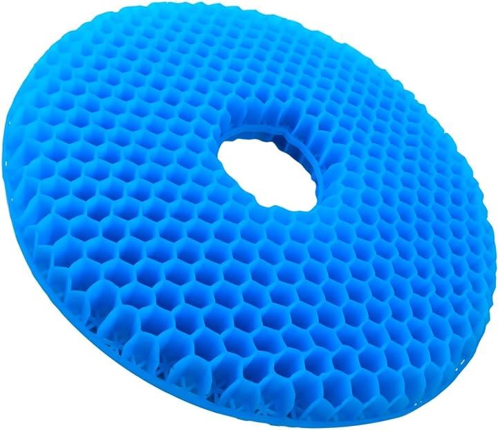 極厚 relaxheal 円座クッション ドーナツクッション 産後 ゲルクッション ドーナツ型 ジェルクッション 座布団 お尻が痛くならない 腰(ブルー)