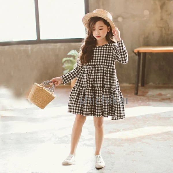 ワンピース おしゃれ 子供 秋 ギンガムチェック ホワイトデー 子供服 チェック 冬 発表会 THOM WILLS プレゼント 女の子 リボン