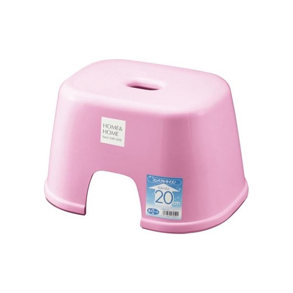 20セット シンプル バスチェア/風呂椅子 200 パステルピンク すべり止め付き 材質：PP HOME＆HOME