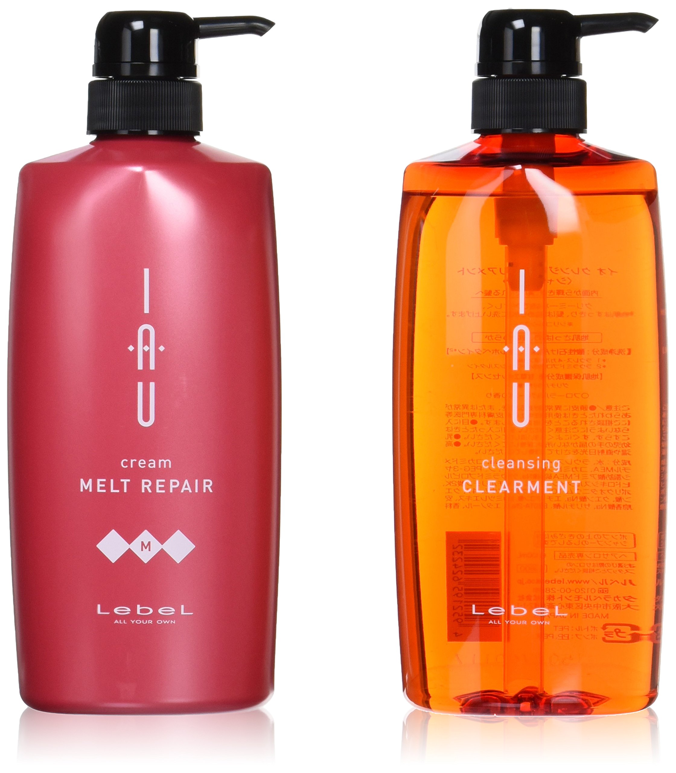 全国送料無料 ルベル IAU イオ クレンジング クリアメント(シャンプー)600ml＆イオ クリーム メルトリペア トリートメント600ml