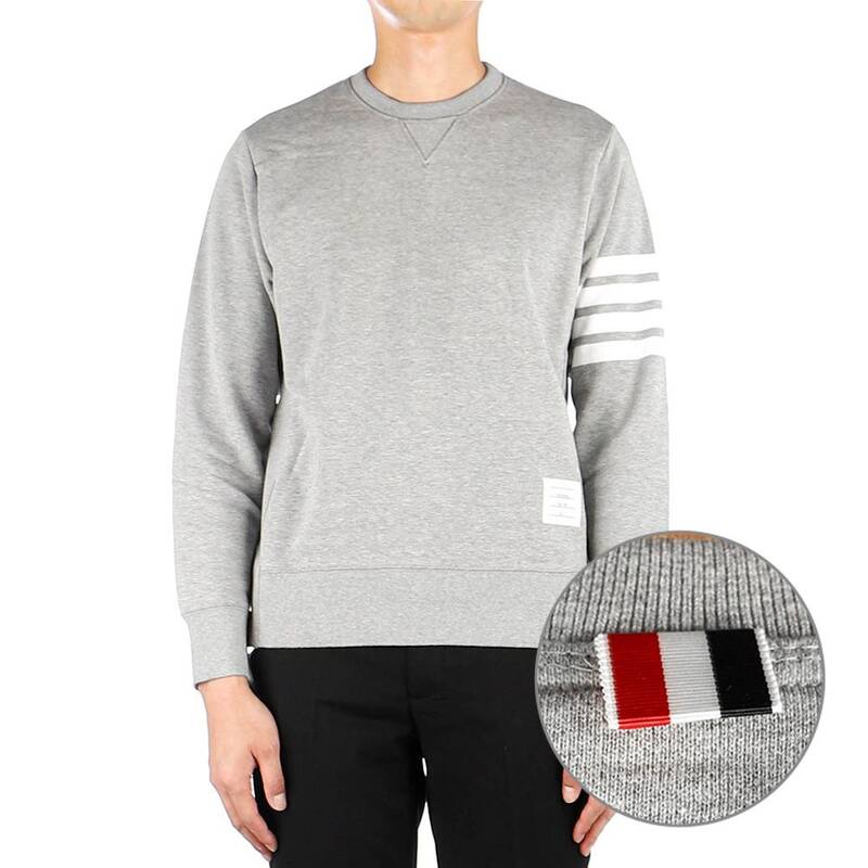 メンズ 斜めストライプ 袖章付き クルーネックTシャツ (MJT021H 00535 068) 25FW