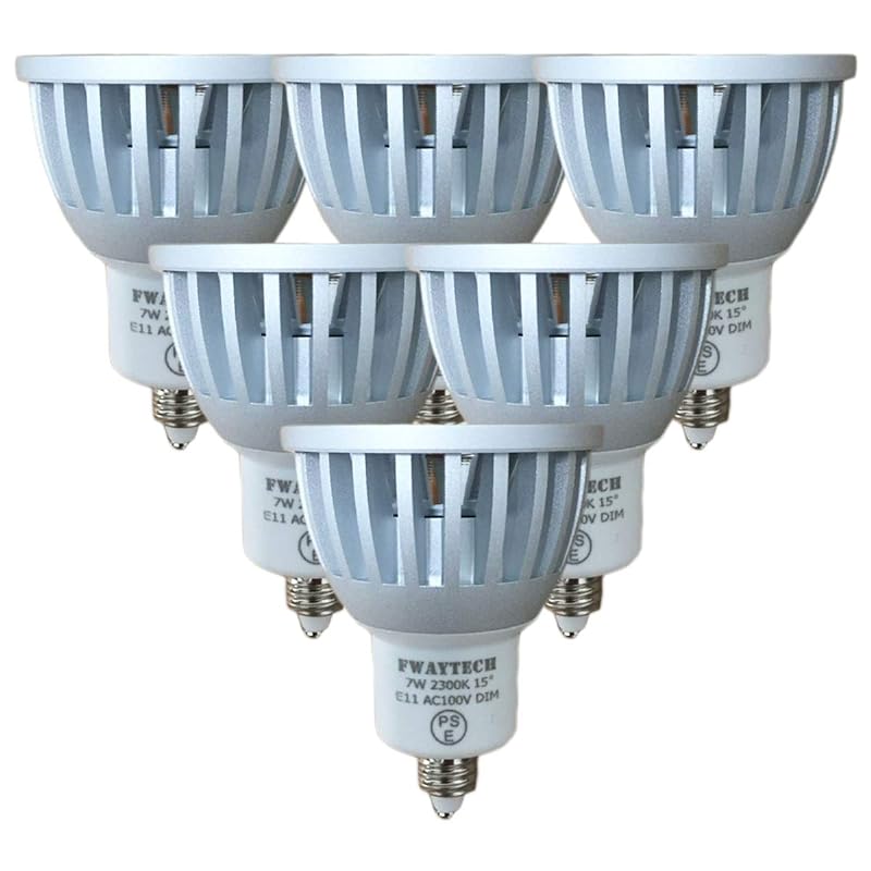 Fwaytech LEDスポット E11 狭角 調光対応 濃い電球色2300K COB7W JDRφ50 LEDハロゲン電球形 60W75W相当 密閉器具対応 ダイクロハロゲン 6個セット (濃い電