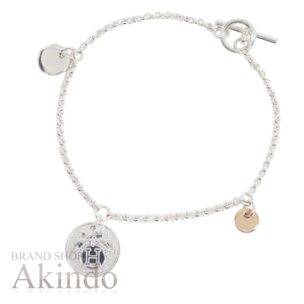 【新品】エルメス ブレスレット エクスリブリス ST チェーンブレス トグル K18PG シルバー925 750 Ag HERMES メンズ レディース エルメス アクセサリー ジュエリー ブランド