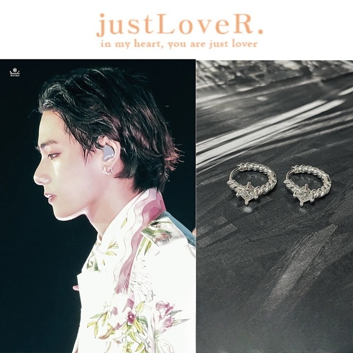 4色モーメントピアス justLoveR. 正規品 BTS V着用モデル ユニセックスデザイン シルバー/ゴールド 韓国製