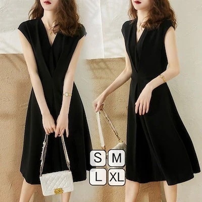 ２点で13o円OFF！【早割り】A vネック 黒 半袖ワンピース マキシワンピース きれいめ 40代 春夏 レディース ワンピース