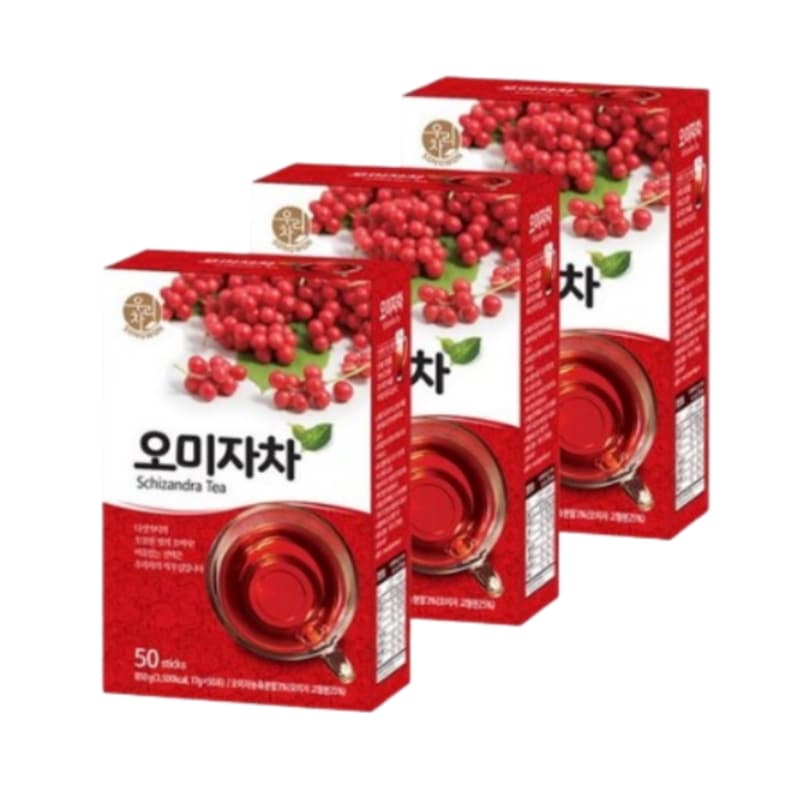 [150T/50T+50T+50T] 5種類の味の奥深い甘酸っぱくて体に良い五味子茶 オミシャ茶 17g x 50個 x3