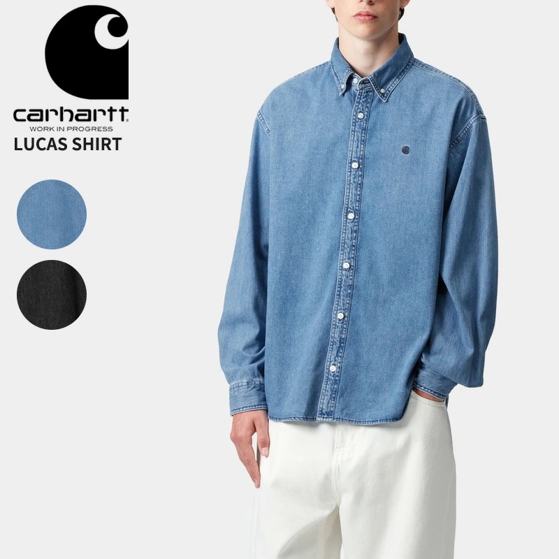 カーハート ダブリューアイピー メンズ デニムシャツ 長袖シャツ Carhartt WIP ルーカスシャツ アメカジ カジュアル I034525