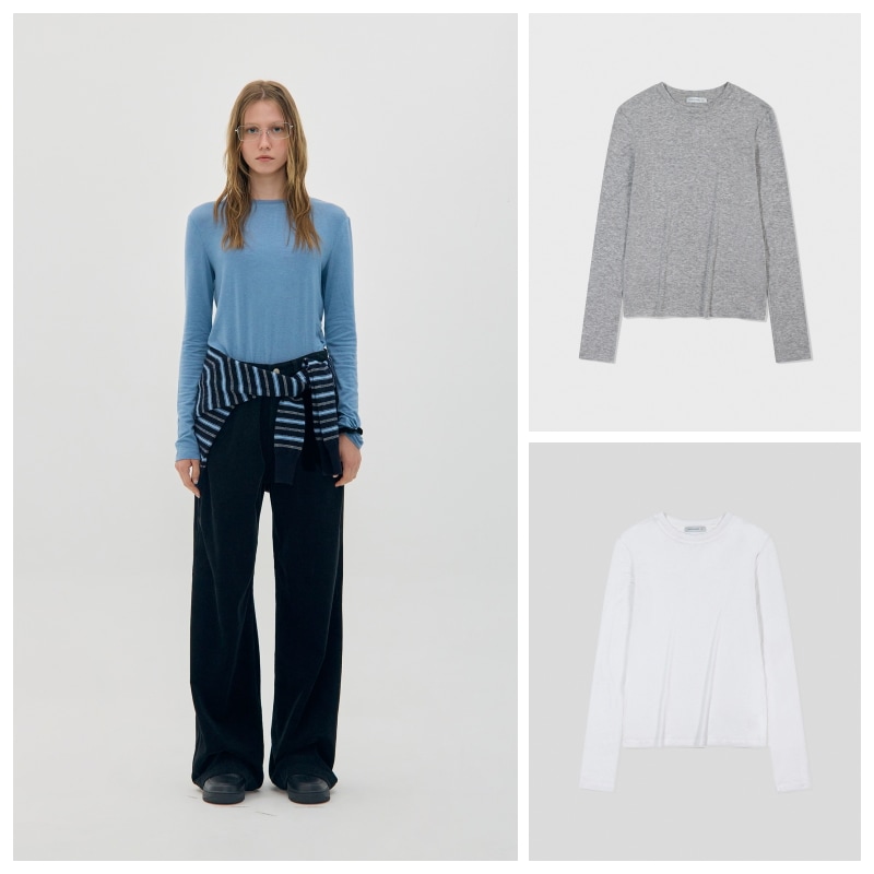 【LOW CLASSIC】 Lc WOOL JERSEY T-SHIRT : 3COLORS