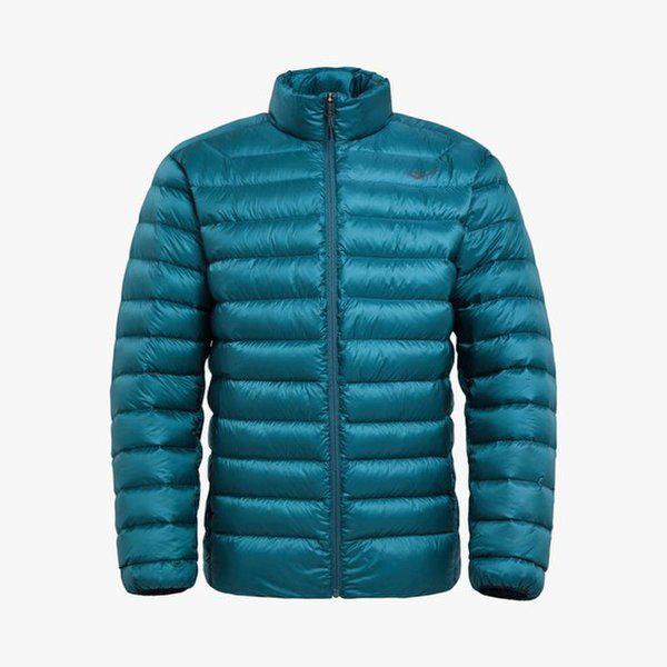 メンズ ブルーグリーン 軽量グースダウンジャンパー / 男性用 冬 ガチョウフェザージャケット PW3MD24W203_IC