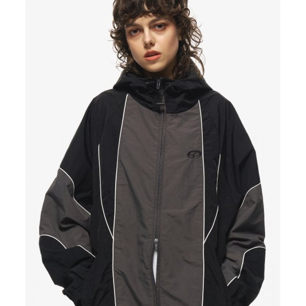 CPGN STUDIO パイピングラインフード付きトラックジャケットブラック