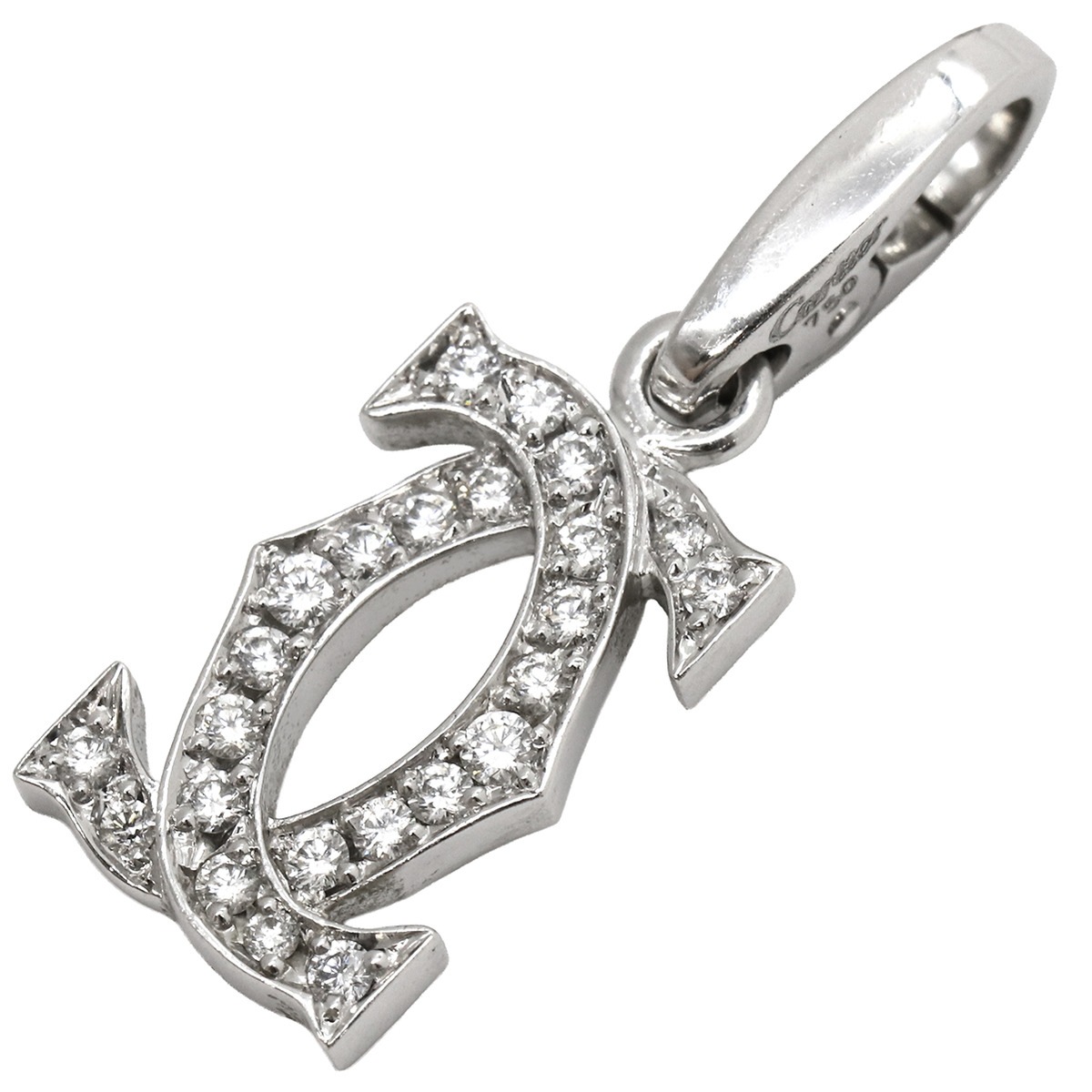 カルティエ Cartier ペンダントトップ C2 2Cチャーム ダイヤ K18WG ダイヤモンド ホワイトゴールド Cドゥ ネックレストップ 750 18K 18金 【中古】